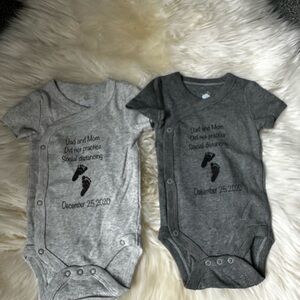 Cloud Island Gray 2 Bodysuits One Piece